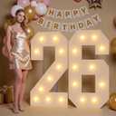Marquee Numbers 26 Light up Numbers 4ft, Pre-Cut Foam Board Kit with Light Bulbs for Prom Decorations 2026 Grad Party Decorations Class of 2026, Assembly Required