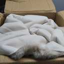 Luxury Soft Faux Chinchilla Fur Throw Blanket for Couch, Warm Thick Heavy Winter Throw Blanket 1220GSM for Bed, Fluffy Cozy Mink Blanket with Reversible Velvet, Arctic White, 60"x80"