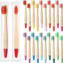20 Pieces Kids Bamboo Soft Bristles Toothbrushes Toddler Toothbrush Manual Travel Toothbrushes for Kids Children Home School Travel Teeth Oral Dental Care, 5.7 Inch, Individually Wrapped