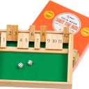 Regal Games Shut The Box - Fun Table Math Game with Wooden Board for Adults & Kids - 12 Spots Dice Game with 2+ Player Games - Ideal for Game Night, Travel - (Ages 8+)