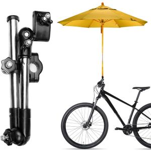 Xiaokeis Bicycle Umbrella Stand, Umbrella Holder for Stroller, Stainless Steel Bicycle Mount Holder, Hands Free Umbrella Holder, Adjustable Bike Umbrella Stretch Mount Stand Holder (Black)