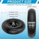 Cenipar 4.80/4.00-8" Flat Free Tire and Wheel 14.5" Solid Flat-Free Tire Replacement with 5/8" or 3/4" Axle Borehole,3-7" Adjustable Centered Hub for Wheelbarrow Hand Truck Garden Trailer and Trolley
