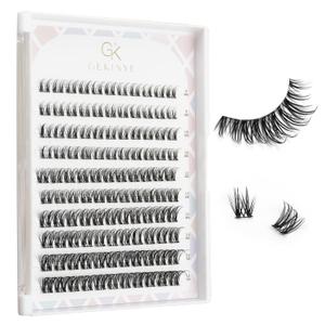 Gekinye Wispy Lash Clusters 9-16mm - Natural Eyelash Clusters D Curly 110pcs DIY Individual Lashes Clusters with Soft Thin Band