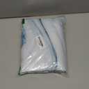 MitoVilla Blue Marble Small Stall Shower Curtain 36 x 74, No Hooks Required Half Size Narrow Fabric Shower Curtain Set with Snap-in Liner for Modern Bathroom Decor