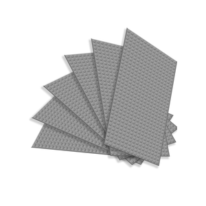 TORMEN 10x5 inch Classic Baseplates, Building Bricks Plates Compatible for Major Brands, & STEM Activities, Inspiring Creativity & Learning(Light Gray*6)