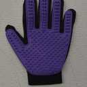 Upgrade Version Pet Grooming Glove - Gentle Deshedding Brush Glove - Efficient Pet Hair Remover Mitt - Enhanced Five Finger Design - Perfect for Dog & Cat with Long & Short Fur - 1 Pair (Purple)