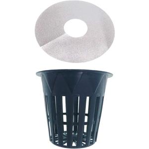 HORTIPOTS 2 Inch Net Pot 2 in Wide Rim Design with Reflective Net Pot Lids (Set of 75)