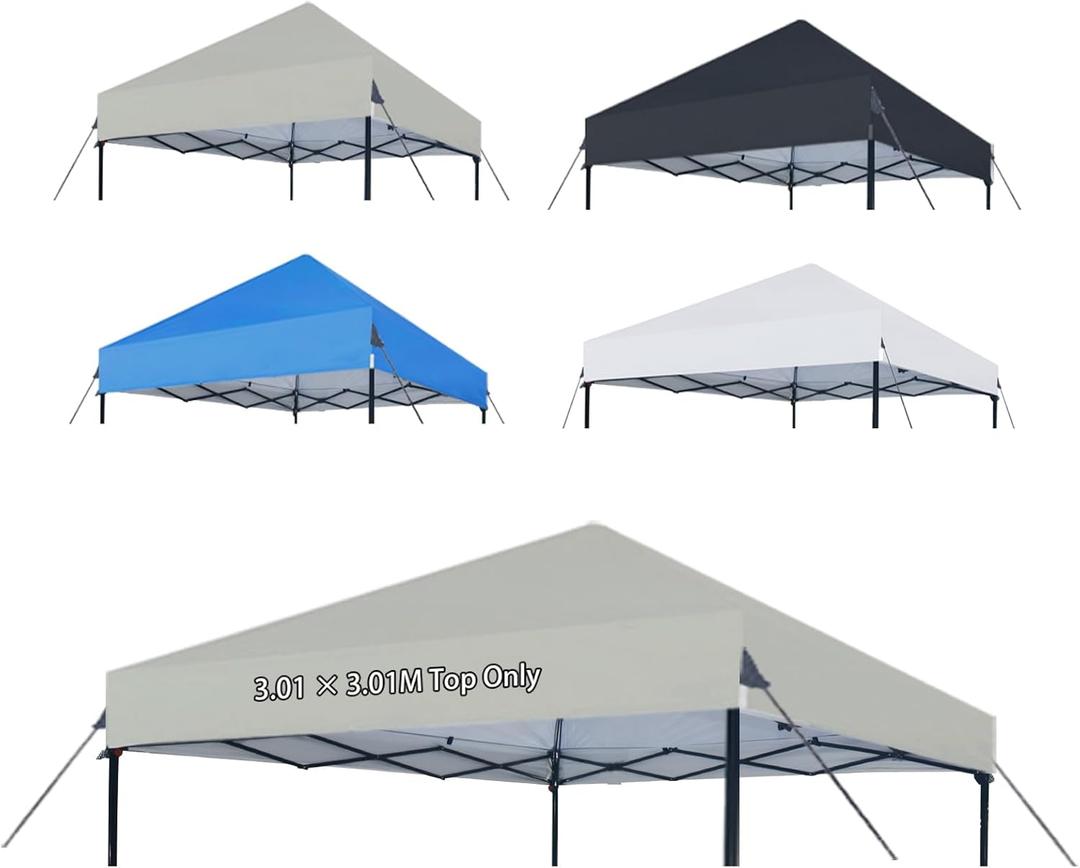 Joramoy 1010 Canopy Replacement Top Only, Waterproof Pop Up Canopy Tent Top Cover with Ropes, Instant Canopy Top Sunshade Sliver Coated for Outdoor Garden Patio Camping (Beige)