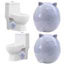 Set of 2 Toilet Bolt Covers Decorative, Cat Ceramic Toilet Bolt Caps Decorative, Funny Toilet Screw Covers, Cute Cat Statue, Easy Installation Toilet Accessories, Bathroom Replacement Parts (Purple)