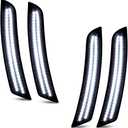 D-Lumina LED Side Marker Lights Smoked Lens Compatible with Chevy Camaro 2016 2017 2018 2019 2020 2021 2022 2023, 6th Gen Camaro Front Rear Bumper LED Sidemarker White, Pack of 4