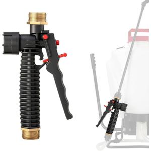 Feekoon Shut Off Assembly Compatible with Chapin Backpack Sprayers, Trigger Sprayer Handle with 1 Inch Thread Brass Adapter, Shut Off Valve Replacement for Home Gardening, Landscaping, Cleaning