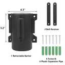 A-KARCK Wall Mount Retractable Belt 16 Foot, Crowd Control Wall Barrier with Steel Case Black and Yellow Belt with Danger - Keep Off