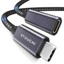 Stouchi USB C Extension Cable 10FT/3M, USB C Extension Cable Type C 3.1 Male to Female Fast Charging & Audio Data Transfer for iPhone 17 16 15, iPad mini/pro, MacBook Air M4 M3 M2/ M1 Mag- Safe (Grey)