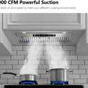 IKTCH 30 inch Built-in/Insert Range Hood 900 CFM, Ducted/Ductless Convertible Duct, Stainless Steel Kitchen Vent Hood with 2 Pcs Adjustable Lights and 2 Pcs Baffle Filters with Handlebar