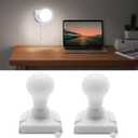 2 Pack Stick-Up Battery Operated Light Bulb, Wireless LED Closet Light Bulb, Self Adhesive Wall Mounted Light Fixture with Pull Chain for Cabinet Bedroom Living Room Kitchen, Milk White Cover