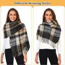 Black Brown Tartan Plaid Pattern Women's Scarf Soft Warm Fall Winter Scarves Long Pashmina Shawls and Blanket Wraps