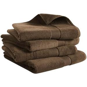 Luxury Cotton & Rayon from Bamboo Towel Set of 4 Bath Towels (28x54) – Ultra Soft, Absorbent & Quick Drying – Multiple Colors (Chocolate)