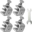 Stainless Steel C Clamps, Mini Tiger Clamp Set for Mounting, Heavy Duty Metal U Clamps, Small Desk G-Clamp with 0.79 Inch Stable Wide Jaw Opening for Metal Working Woodworking Welding Building (4pcs)