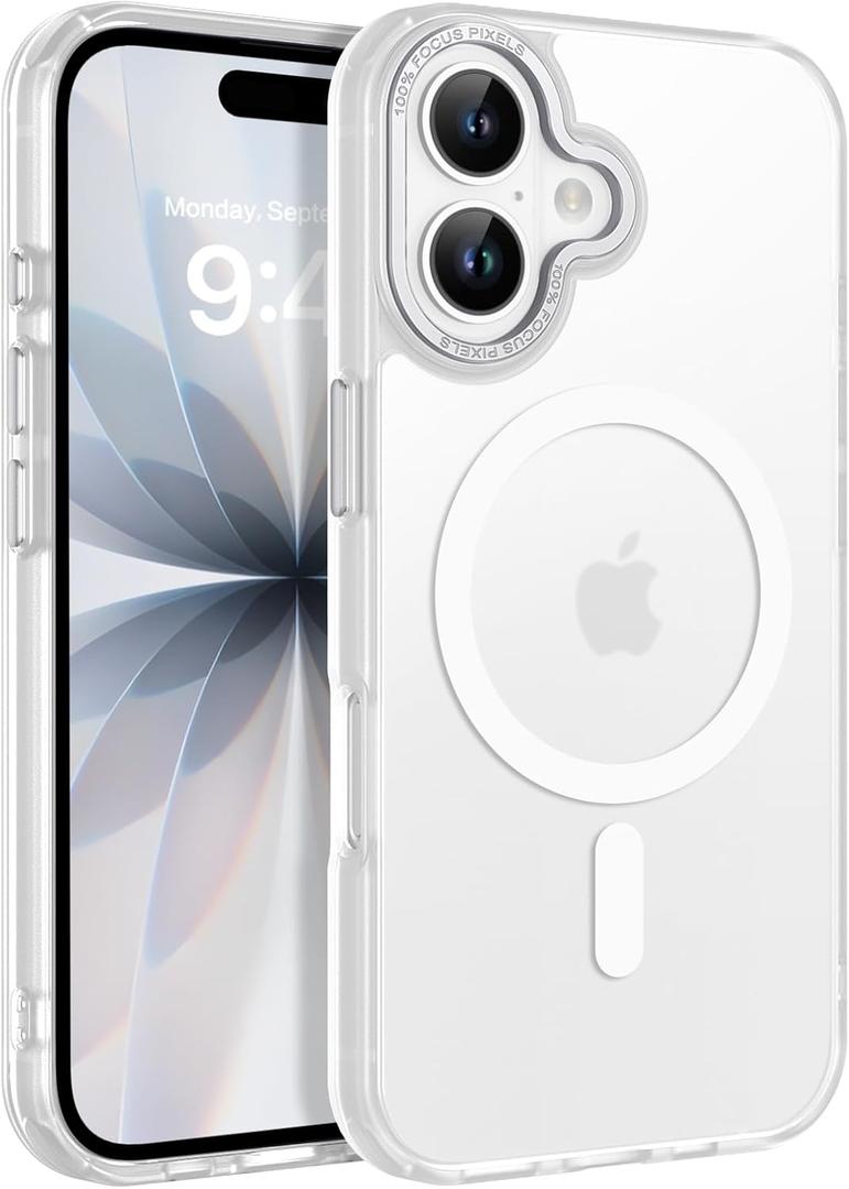 BENTOBEN Magnetic for iPhone 17 Case 6.3" 2025, [Compatible with Magsafe] Slim Cute Matte Translucent Shockproof Drop Protective Bumper Women Men Phone Case Cover for iPhone 17, Frosted White