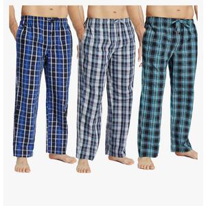 JupiterSecret Mens Pajama Pants Set Cotton Plaid Sleep & Lounge Pants, PJ Bottoms with Pockets and Button Fly