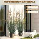2 Pack Fake Grass Faux Plastic plantas Synthetic Pampas Grass Indoor Outdoor Realistic Floor Plants Artificial Cattail Reed Grass for Home Office Wedding Patio Front Decor Housewarming Gift
