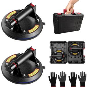 2 Pack 880 lbs Load 8" Double Thickness Glass Suction Cups to Lift Large Glass, Tile Suction Cup,Heavy Duty Suction Cup(no Pressure Gauge)