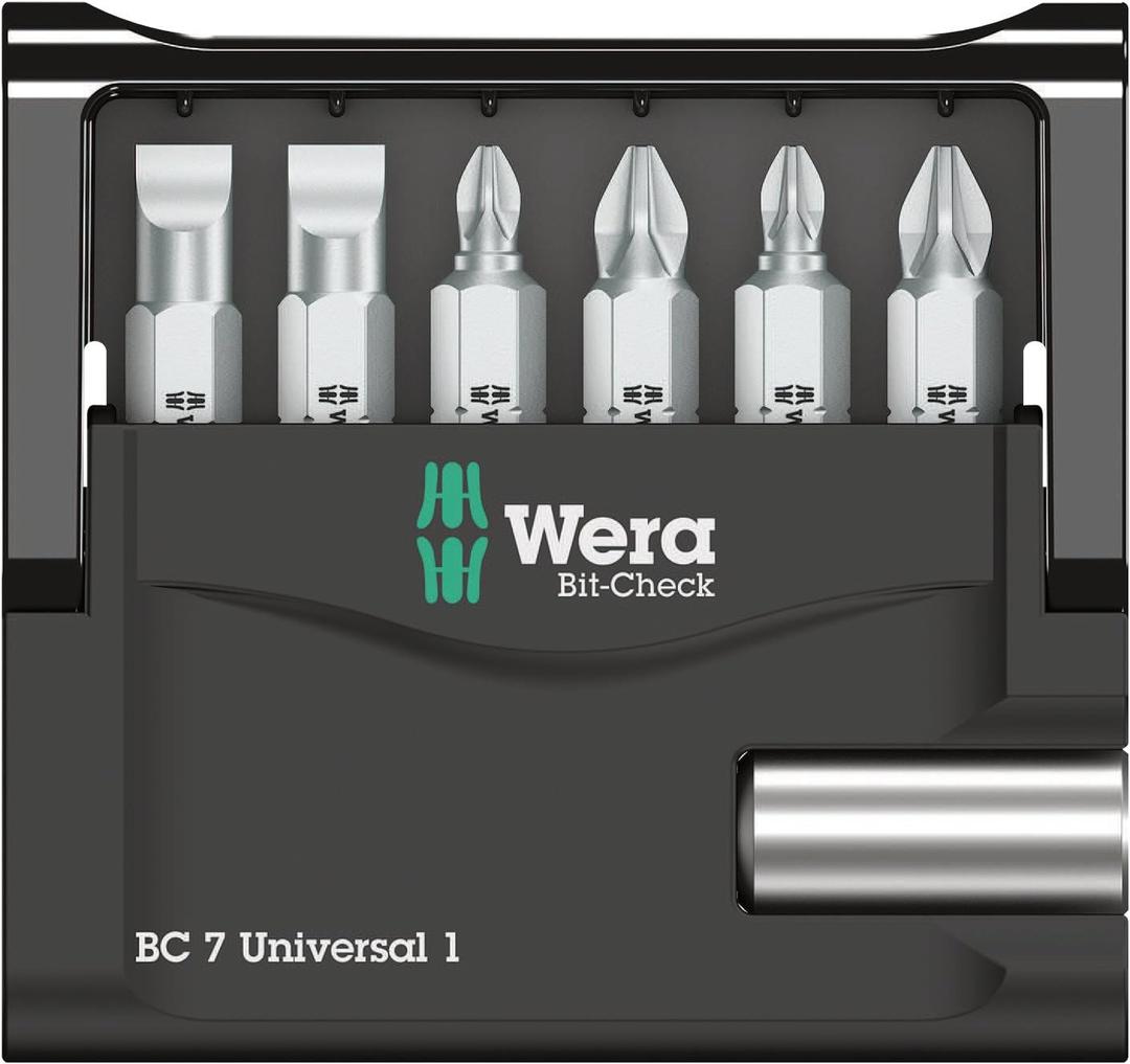 Wera 5073406001 073406 6 Piece Mini Check SB Slotted Bit Set (One Size)