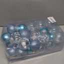 60mm/2.36inch Clear Christmas Ball Ornaments Set, 30ct Blue Transparent Shatterproof Hanging Balls Decoration for Tree, Baby Shower, Xmas, Wedding, Party, Home Decor
