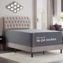 Empyrean Charcoal Grey Extra Deep Pocket Fitted Sheet Queen, Hotel Luxury Queen Fitted Sheet Only Easily Fits 18 to 24 Inch Mattress, Super Soft, Wrinkle-Free Bottom Sheets with Corner Straps