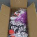 HollyHOME Halloween Animated Hanging Clown with Glowing Eyes Creepy Sound and Shaking Body Halloween Decorations Outdoor Scary Haunted House Outdoor Prop Decor 60'' Red