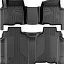 AOMSAZTO Floor Mats for 2019-2026 Chevy Silverado 1500 / GMC Sierra 1500, 2020-2026 Silverado/Sierra 2500HD / 3500HD Crew Cab, 1st & 2nd Row All Weather Liners