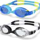 2 x Aegend Swimming Goggles for Kids 3-8 Anti-UV Anti-Leak for Swimming | Anti-Fog Comfort Fit Swim Goggles for Kids Toddler Boys Girls Ideal for Pool, Beach, Swim Lessons, Vacation