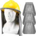 Pasimy 4-Pack FR Hard Hat Liner Cooling Flame Resistant Hard Hat Pad Neck Shade Sun Visor Full Brim Safety Sun Cover for Men Women Construction Welding, Light Gray