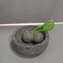 Umien Granite Mortar and Pestle Set - 100% Granite - 3.5-Cups - 8-Inch  Avocado Tool Included  Natural Stone Molcajete for Spices, Pestos, & Guacamole (Grey) - Stone Grinder - Guacamole