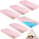 Breling Kids Air Mattress Fitted Sheets Compatible with Intex Cozy Kidz (Sheet Only) Toddler Inflatable Mattress Sheets for Kids Sleepover Party Travel Camping Airbed (Pink,6 Pcs)