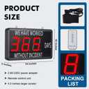 JIAWANSHUN Days Without Incident Sign,4.5" Electric Safety Scoreboard with Red LED Screen, Aluminum Bezel &Reset Key, Days Without A Lost Time Accident for Raising Safety Awareness 14x10x2 Inches