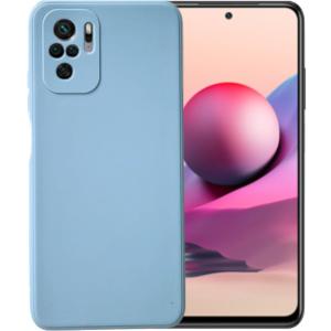 Compatible with Xiaomi Redmi Note 10 or Note 10S Soft Liquid Silicone Gel Cell Phone Mobile Basic Back case Cover casing funda para (Baby Blue)