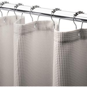 AmazerBath Waffle Shower Curtain, Khaki Shower Curtain Fabric with Waffle Weave, Hotel Quality Bathroom Shower Curtains, Heavy Duty, 72 x 72 Inches