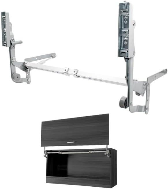 HOWHY Cabinet Door Hinges Set,Vertical Swing Lift Up Stay Pneumatic Arm Kitchen Mechanism Hinges with Slow Closing, Durable Silent (Suitable for Cabinet Width:35.43-47.24")
