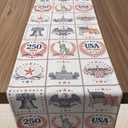 3 x 250th Anniversary Decorations - 250th Anniversary Patriotic Table Runner for 17762026 4th of July Accessories Table Decor Party Supplies for Home Indoor Outdoor