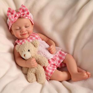 BABESIDE Silicone Baby Doll - 12" Sleeping Reborn Baby Dolls Silicone Full Body, Anatomically Correct Newborn Real Life Baby Doll with Feeding Kit & Gift Box for Kids Age 3+