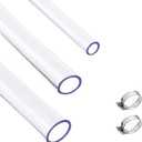 Clear Tubing Assortment, 6mm 7mm 8mm ID, 9 Meters Lengh In All, 1mm Thickness, Flexible Plastic Tube For Home Repair Water Oil Transfer Aquarium, BPA Free and non-toxic, with 2 Hose Clamps