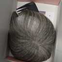 REECHO Hair Toppers for Women Real Human Hair, Seamless Human Hair Toppers with Bangs, 360 3D Cover Clip in Bangs Hair Extensions for Daily Wear, Gray