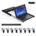 MT-VIKI 8 Port KVM Console w/15.6'' LCD Monitor, HDMI, 1U Rack Mount, 1080P Short Depth, Integrated Touchpad+Keyboard+Drawer, 8 KVM Cables, Support OSD/Hotkey