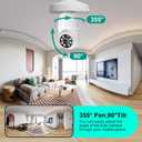 52HZ 2K Light Bulb Security Camera, 2.4GHZ WiFi Lightbulb Security Cameras Wireless Outdoor Indoor, Two-Way Talk, Human Detection, Color Night Vision, Light Socket Security Camera Work with Alexa