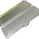 Non-Skid Folding Wheelchair Ramp Utility Mobility Access Threshold Ramp Portable Aluminum Foldable Wheelchair Ramp for Home Steps Stairs Doorways Scooter (Single, 4 Foot)