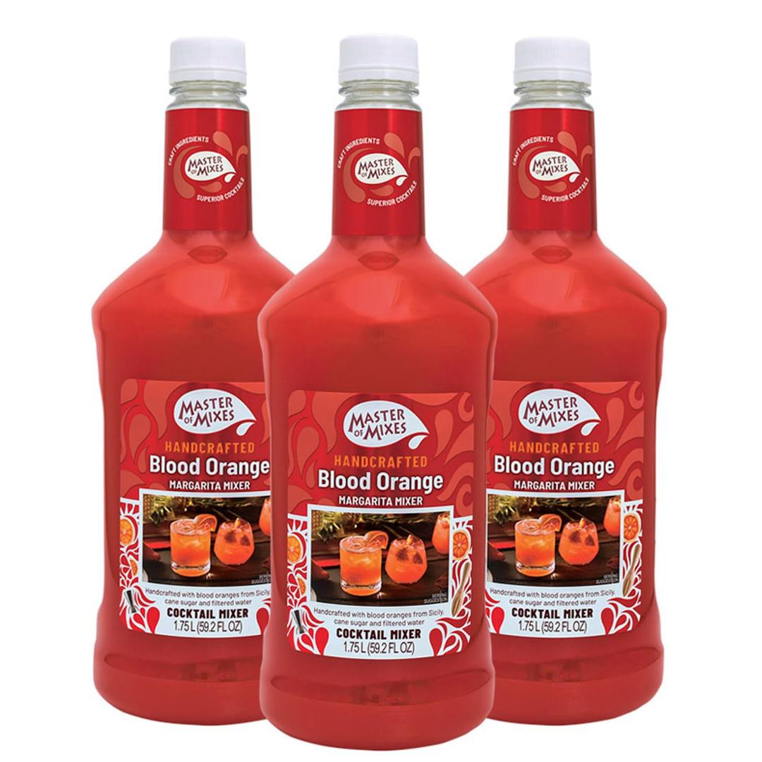 MASTER OF MIXES Blood Orange Margarita Drink Mix, Ready to Use, 1.75 Liter Bottle (59.2 Fl Oz), Pack of 3