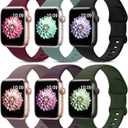 6 Pack Sport Bands Compatible with Apple Watch Band 38mm 40mm 41mm 42mm 44mm 45mm 49mm 46mm,Silicone Waterproof Strap for iWatch Apple Watch Series 11 10 9 Ultra 8 7 6 5 4 3 2 1 SE Women Men