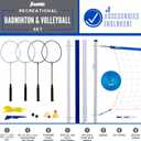 Franklin Sports Volleyball + Badminton Sets - Beach + Backyard Game Set - Volleyball, Pump, Badminton Rackets, Birdies, Net + Poles Included, 20ft