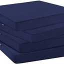 Favoyard Outdoor Chair Cushions 19"W x 19"D x 2"T Set of 4 Patio Chairs Cushions 3-Year Fade Resistant & Waterproof Cushions for Outdoor Furniture with Hidden Zipper, Attach Straps for Dining Chairs